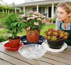 4 Pack of 14 inch Plant Saucer Plant Tray, Plastic Plant Saucer, Plant Tray for Pots, Plant Saucers for Indoors Planter, Garden Water Plate Bowls for Gallon Grow Bags (White) - Image 5