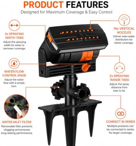 Oscillating Lawn Sprinkler with Adjustable Spray - Image 3