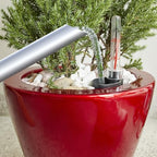 Planters, 10.2 Inch Round Self-Watering Pots, 2-Pack, Red - Image 3