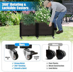 Raised Plant Box with Wheels 31.5"x15.7"x16.1", Raised Beds for Gardening Self Watering, Durable Metal Lockable Casters, Rectangular Garden Planter Perfect for Garden Patio Balcony Deck - Image 3