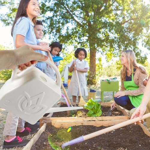 FENICAL Large 2l Watering Can for Outdoor Plants with Long Spout, White Plastic Plant Waterer for Garden and Patio Use - Image 4