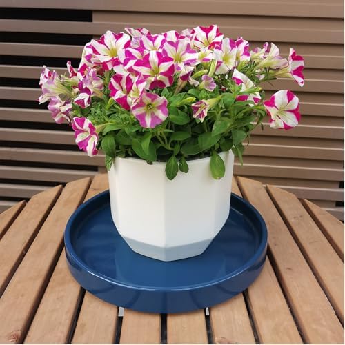 Ceramic Plant Saucer Pot Tray 10 Inch, Blue Planter Saucers 5 7 9 10 12 Inch for Indoors Outdoor, Flower Pot Saucers for Holding Water Drips and Soil - Image 4