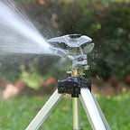 STYDDI Heavy Duty Impact Sprinkler on Tripod Base, Tall Metal Pulsating Telescoping Tripod Sprinkler for Large Area, Yard, Lawn, Garden, Waters up to 70 Ft. Diameter, Legs Extends Up to 36-inch - Image 2