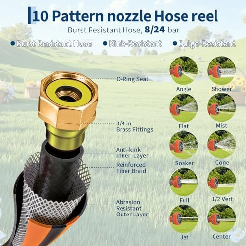 Retractable Garden Hose Reel – 100FT, 1/2" PVC - Image 4