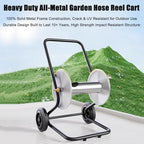 Heavy Duty Water Hose Reel Cart, Portable Garden Hose Holder with Large Capacity Spool, Industrial Metal Construction for Outdoor Watering, Car Wash, Yard Cleaning - Image 3