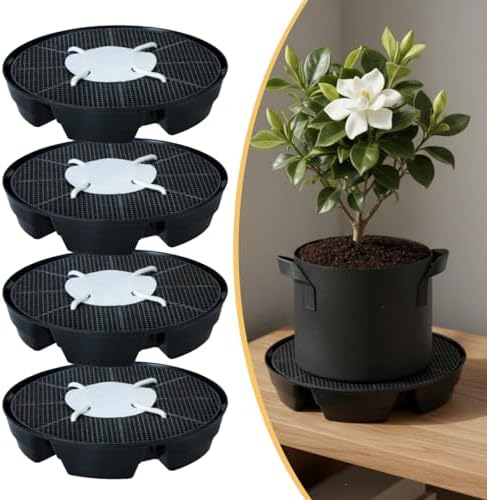 Baoblaze Industrial Tray Self Watering Plant Base Pot Saucer Reservoir Wick Feed Large Capacity Stable PP Non Woven Structure Suitable for Indoor Gardening, 4 Trays + 1 Bag - Image 4
