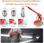 Brass Power Washer Gun and Hose Kit, Pressure Washer Gun with 50FT Washer Hose & 2 Extension Wands, 40" Adjustable Length with 3/8" Quick Connect, M22 Fitting, 5 Nozzle Tips,4350PSI - Image 5