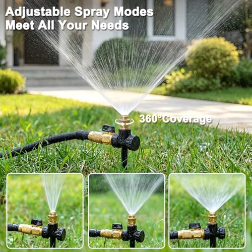 FANHAO 3-Pack Heavy-Duty Metal Lawn Sprinkler with Spike Base, 360° Adjustable Garden Water Sprinkler for Lawn Irrigation System, Large Area Coverage for Yard, Patio, Grass & Backyard - Image 5