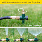 FANHAO 2 Pack Metal Lawn Sprinkler for Yard, Automatic Garden Water Sprinkler on Spike Base, Adjustable Irrigation System 360 Degree Large Area Coverage for Lawn Grass Patio Garden Irrigation - Image 3