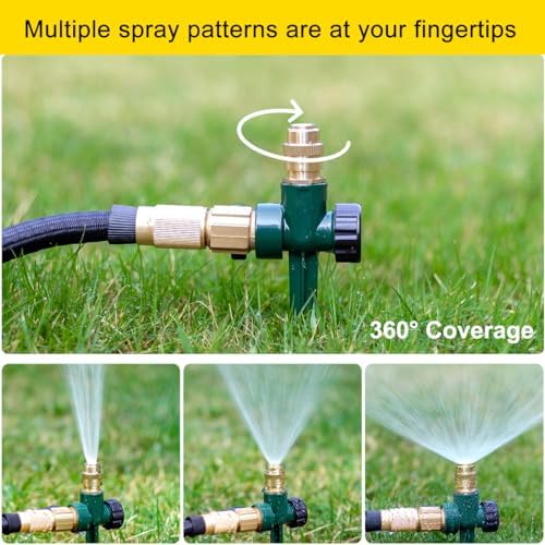 FANHAO 2 Pack Metal Lawn Sprinkler for Yard, Automatic Garden Water Sprinkler on Spike Base, Adjustable Irrigation System 360 Degree Large Area Coverage for Lawn Grass Patio Garden Irrigation - Image 3