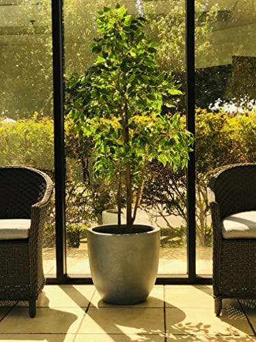 Kante Blue Gray Concrete Planter 10" Dia All-Weather Round Small Pot - Image 3
