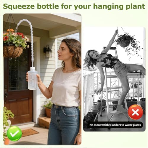 Potted Plant Watering Bottle with Root Directed Spout, Squeeze Pour Control for Shelves, Desks, and Balcony Pots Plant Watering Bottle Long Spout Indoor Tool Balcony Garden Root Care Squeeze Potted - Image 7