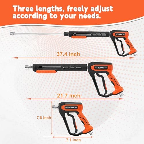 FIXFANS Pressure Washer Gun and Hose Kit, 25FT Power Wash Hose, M22 Fitting - Image 2