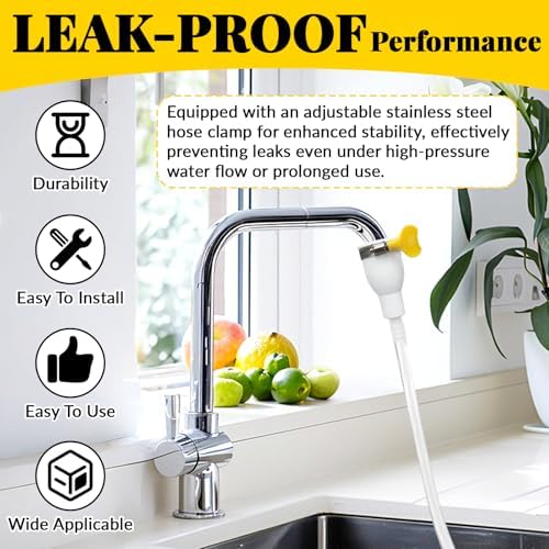 20 FT Faucet Hose Adapter for Sink, Transparent PVC Extra Long Hose and Faucet Connector with Hose Clamp for Bucket, Garden, Sink, Pet Bathing - Image 4