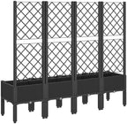 Black Garden Planter Box with Trellis 63"x15.7" Outdoor Bed - Image 5