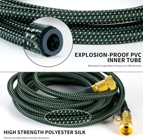 Garden Hose 50 FT,Non-Expanding,10 Functional Nozzles,Garden Hose Anti-Kink - Image 4