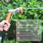 HOSUN Fire Hose Nozzle & Orange Garden Hose Nozzle, Heavy Duty Fireman Style Garden Hose Nozzles, Leak Proof & Adjustable Water Nozzle High Pressure - Image 7