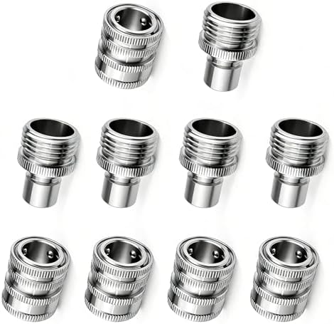 5 Sets 3/4 GHT Stainless Steel Garden Hose Quick Connect Fittings Set by FISHFRUIT