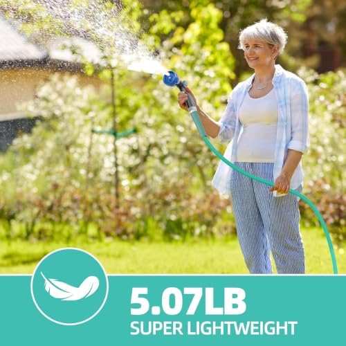 SPECILITE 25ft 304 Stainless Steel Metal Garden Hose(Aqua) with Blue Nozzle - Image 7