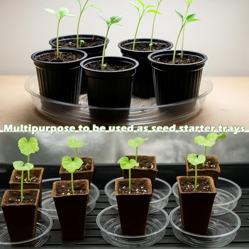 20 Packs 16 Inches Large Clear Plant Saucers for Indoor Outdoor Use Heavy Duty Plastic Plant Trays for Planter Bulk Flower Pot Drip Trays to Catch Water, 4 to 20 Inch - Image 6