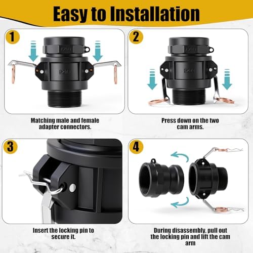 Pelopy 6 Pcs 2 Inch Black Cam Lock Fittings Kit - Image 3