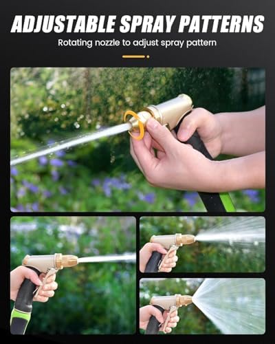 Heavy Duty Metal Garden Hose Nozzle, High Pressure with Adjustable Spray Patterns, for Watering Plants, Car Washing, Pet Showering (2 pcs) - Image 4
