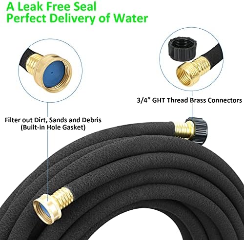 STYDDI Soaker Hose, 1/2" x 25 FT Round Rubber Garden Soaker Hose, Heavy Duty Water Seeper Soaker Hoses for Foundation Watering, Garden Beds, Garden, Lawn and Plants - Image 5