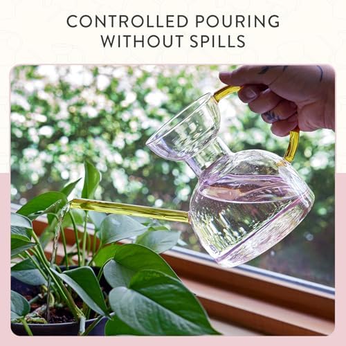 Modern Sprout Glass Watering Can -32oz -Long Spout Modern Decor (Pink/Gold) - Image 5