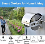 Stainless Steel Garden Hose Reel-with Cover,Wall-Mounted Watering Gun Hose Organizer,2 Installation-Wall Mounted/Placed,Garden Hose Reel Cart - Image 2