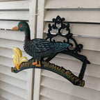 EatingBiting Cast Iron Heavy Duty Garden Hose Holder Duck Decorative Hand-painted Wall Mounted Water Hose Rack Reel Butler Hanger Water Pipe Holds, Rack, Hanger, Antique Wall Decorations - Image 3