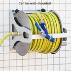 Portable Stainless Steel Wall Mount Hose Reel (Silver +DN15 35m yellow pipe) - Image 3