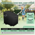 4-Wheel Garden Hose Reel Cart Cover – Weather-Resistant Protective Cover for Outdoor Hose Reels & Carts, Protects Against Sunlight, Rain, Snow, Sandstorms – Black - Image 3