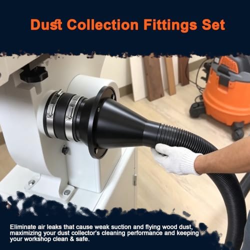 2-1/2" Magnetic Dust Collection Fittings, 7 Pack Dust Collector Kit for 2.5 Inch Shop Vac Hose One-to-Multi Quick Connect and Switch Dust Collection Hose System for Workshop Woodworking Shop Vacuum - Image 5