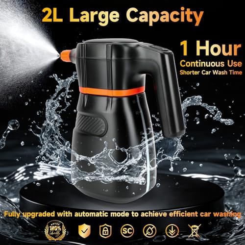 SANLIKE 2L Cordless Electric Foam Sprayer Car Wash Detailing Gun - Image 2