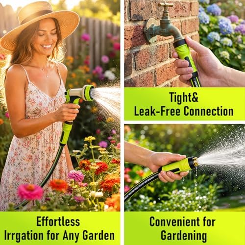Garden Hose 50ft x 5/8", Heavy Duty Water Hose, Flexible and Durable, Kink Resistant Lightweight Hybrid Hose, Leakproof Yard Hose with Male to Female Fittings - Image 6