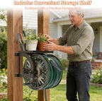 GOFORWILD Wall Mount Garden Hose Reel, Holds 200-Feet of 5/8-Inch Hose - Image 4