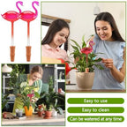 6 Pcs Non-Clogging Plant Watering Globes, Slow Release Flamingo Gradient Hot Pink Self Watering Planter Insert, Automatic Glass Waterer Bulbs for Indoor & Outdoor Plants - Image 5