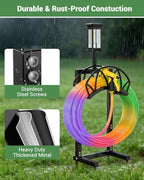 Garden Hose Holder with Solar Light, Freestanding Hose Stand for Outside - Image 5