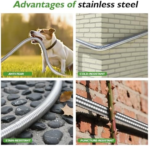75 FT Leak-proof Stainless Steel Metal Garden Hose,Non-Expanding Water Hose - Image 3