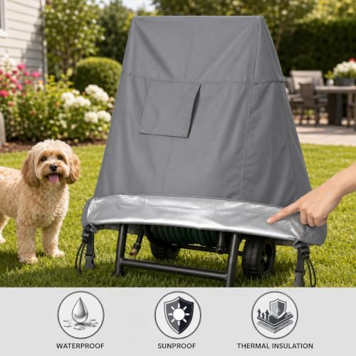 Hose Reel Cart Cover for Outdoor Ventilated Buckle Fit Cover - Image 5