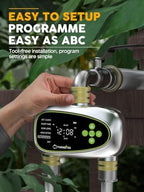 Water Timer for Garden Hose - 2 Zone Sprinkler Controller with Brass Inlet Programmable Hose Timer, Automatic Drip Irrigation System for Yard Lawn Greenhouse - Image 7