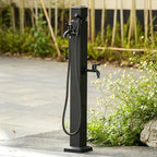 Stainless Steel Outdoor Water Spigot | Vertical Square Garden Water Column | Decorative Water Fountain Yard Hydrant Hose Stand for Patio, Deck, Poolside & Backyard(D,Height: 60cm/23.6in) by Lonmrrton