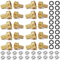 Garden Solid brass Hose Repair Connector with Clamps,Fit for Garden Hose Fitting, Male and Female Hose Fittings 10 Set (1/2-10 Set) by NICOLEKAY