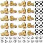 Garden Solid brass Hose Repair Connector with Clamps,Fit for Garden Hose Fitting, Male and Female Hose Fittings 10 Set (1/2-10 Set) by NICOLEKAY