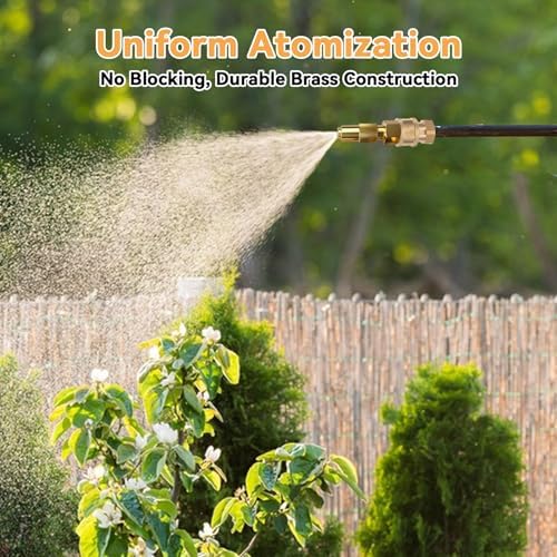 20 Pack Brass Sprayer Nozzles, Adjustable Ceramic Spray Nozzle Tips with Mist and Stream Modes, Heavy-Duty Sprayers Nozzle Replacement for Lawn Garden Farm Orchard - Image 2