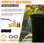 JaGely 3 Pack Brass Rain Barrel Spigot Kit 3/4" Inlet to 3/4"GHT Thread Outlet Water Tank Faucet 55 Gallon Drum Outdoor Rain Bucket Spigot with Bulkhead Fitting, Tape, Traction Rope(Blue) - Image 4