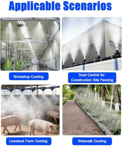 Livestock Farm Cooling Mister Hose for Pigs/Cows, Portable Drip Irrigation Watering System for Outdoor, Site Fence Automatic Brass Sprinkler Kit - Image 7