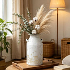 13" H Vintage Metal Flower Vase, Farmhouse Rustic Pitcher Jug, Decorative Milk Can Vase Distressed Plant Holder for Home Kitchen Garden Table Centerpiece Decor - Image 5