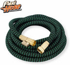 Flexi Hose with 8 Function Nozzle, 75FT - Lightweight Expandable Garden Hose, No-Kink Flexibility, 3/4 Inch Solid Brass Fittings and Double Latex Core - Black and Green - Image 5