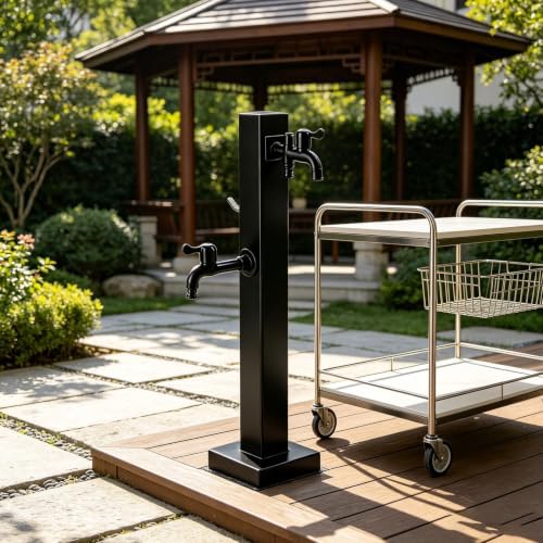 Freestanding Outdoor Water Column Faucet Garden Water Spigot Hose Stand by Gaommini